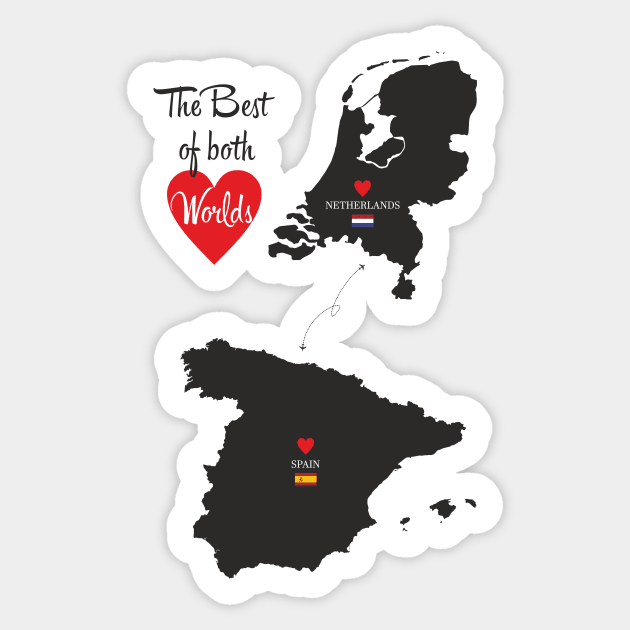 The Best of both Worlds - Netherlands - Spain Sticker by YooY Studio